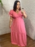 Vestido longo decote em V Paloma rosa