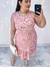 Vestido plus size com babado curto regata rosa - comprar online