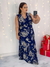 Vestido decote v longo Janice azul - loja online