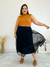 Saia plissada tule plus size preto po� Jeane - Moda Plus Size - Zeona Moda