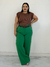 Calça pantalona elástico na cintura verde bandeira - loja online