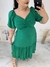 Vestido plus size curto verde bandeira lurex - comprar online