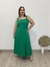 Vestido Midi em viscose de alça decote quadrado com fenda Laís verde