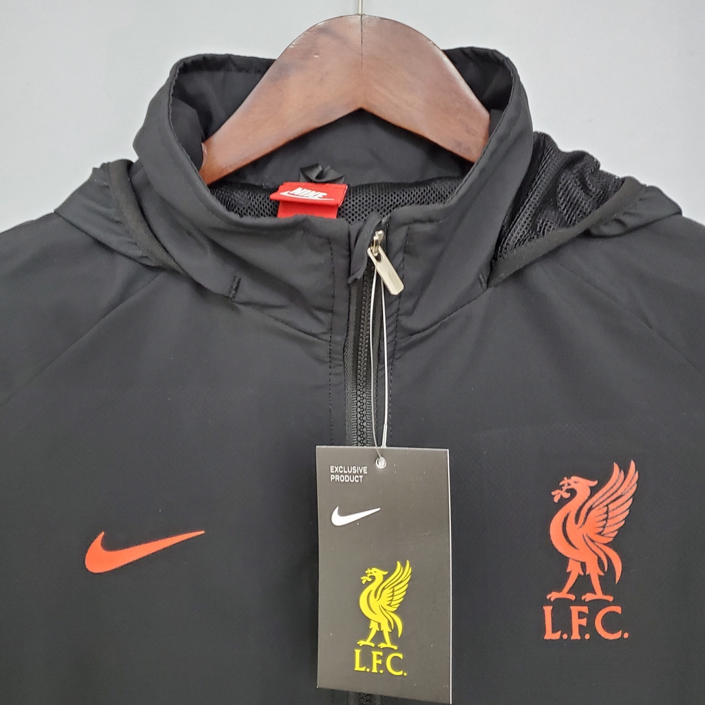 JAQUETA CORTA VENTO LIVERPOOL -NIKE-MASCULINA-BRANCA/CINZA