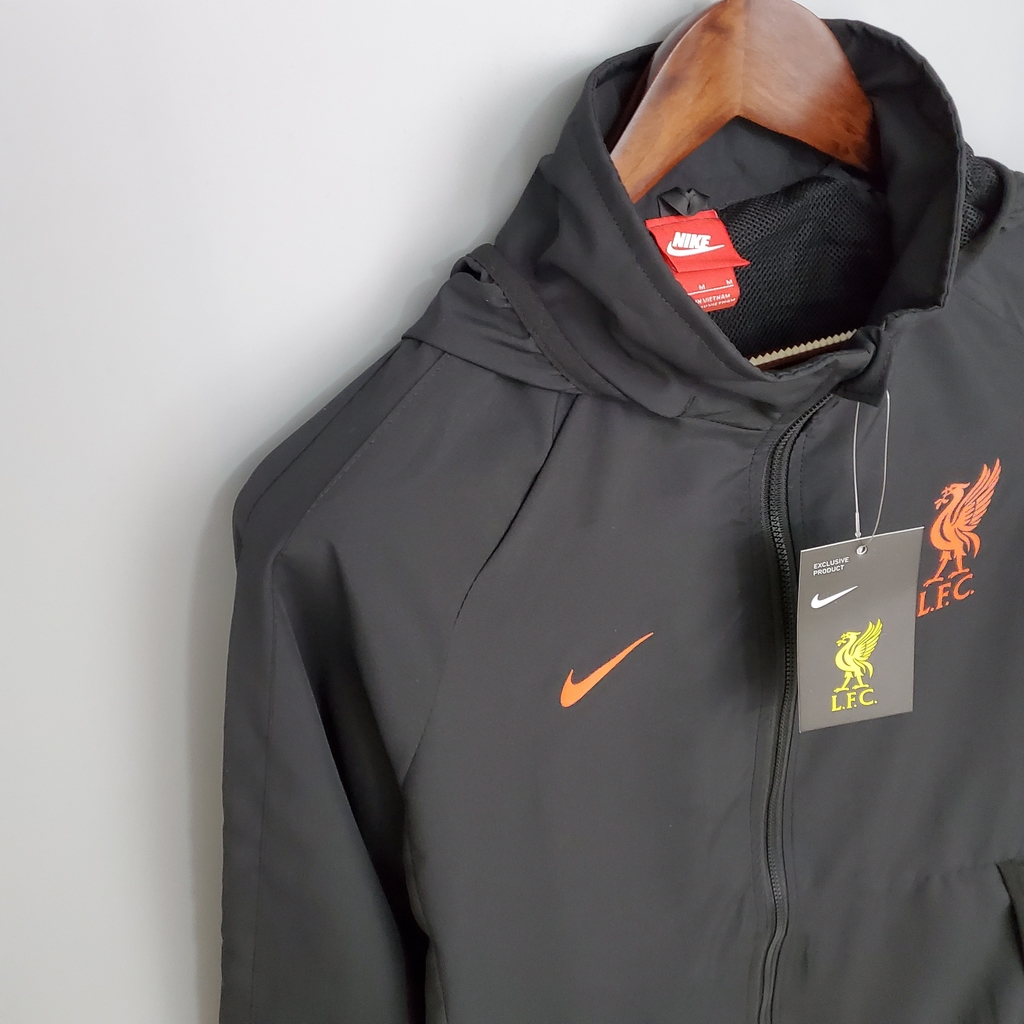 JAQUETA CORTA VENTO LIVERPOOL -NIKE-MASCULINA-BRANCA/CINZA