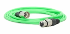 CABLE CANO XLR HEMBRA A CANON XLR MACHO VERDE FLUOR TIPO NEUTRIK HAMC