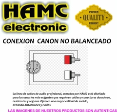 CABLE ADAPTADOR CANON XLR MACHO NO BALANCEADO A DOS RCA LOW NOISE PREMIUM HAMC - HAMC