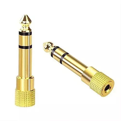 Adaptador Miniplug Hembra A Plug Stereo Macho Metalico Gold