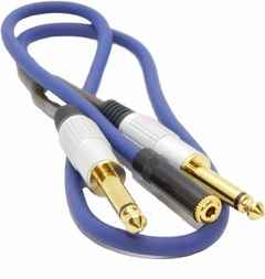 Cable Adaptador Trs 1/8 Hembra A Dos Ts Gold Premium Hamc