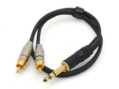 Cable Adaptador TRS a Dos RCa Macho Gold Modelo A6677