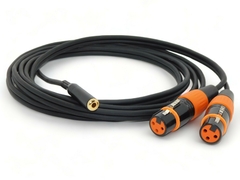 Cable Adaptador Miniplug Estereo Hembra a Dos Canon Xlr Hembra Gold Canal L y R