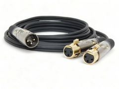 Cable Adaptador Canon Xlr Macho a Dos Canon Xlr Hembra Gold Premium Modelo X5924