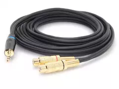 Cable Audio Miniplug Estereo A Dos Rca Hembra GOLD Professional HAMC en internet