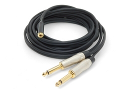 Cable Miniplug Hembra Estereo a 2 Plug Mono Gold Premium - HAMC