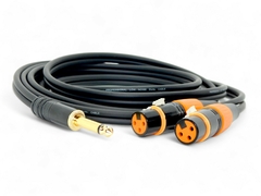 CABLE TS PLUG MONO 1/4 A DOS CANON XLR HEMBRA GOLD PREMIUM LOW NOISE PROFESIONAL