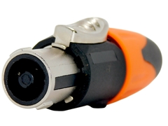 Ficha Conector Speakon Profesional Premium Naranja / Negro