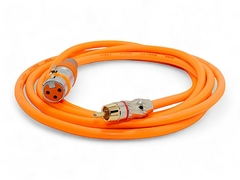 JUEGO CABLE CANON XLR HEMBRA A RCA MACHO GOLD HIGI QUALITY NARANJA - HAMC