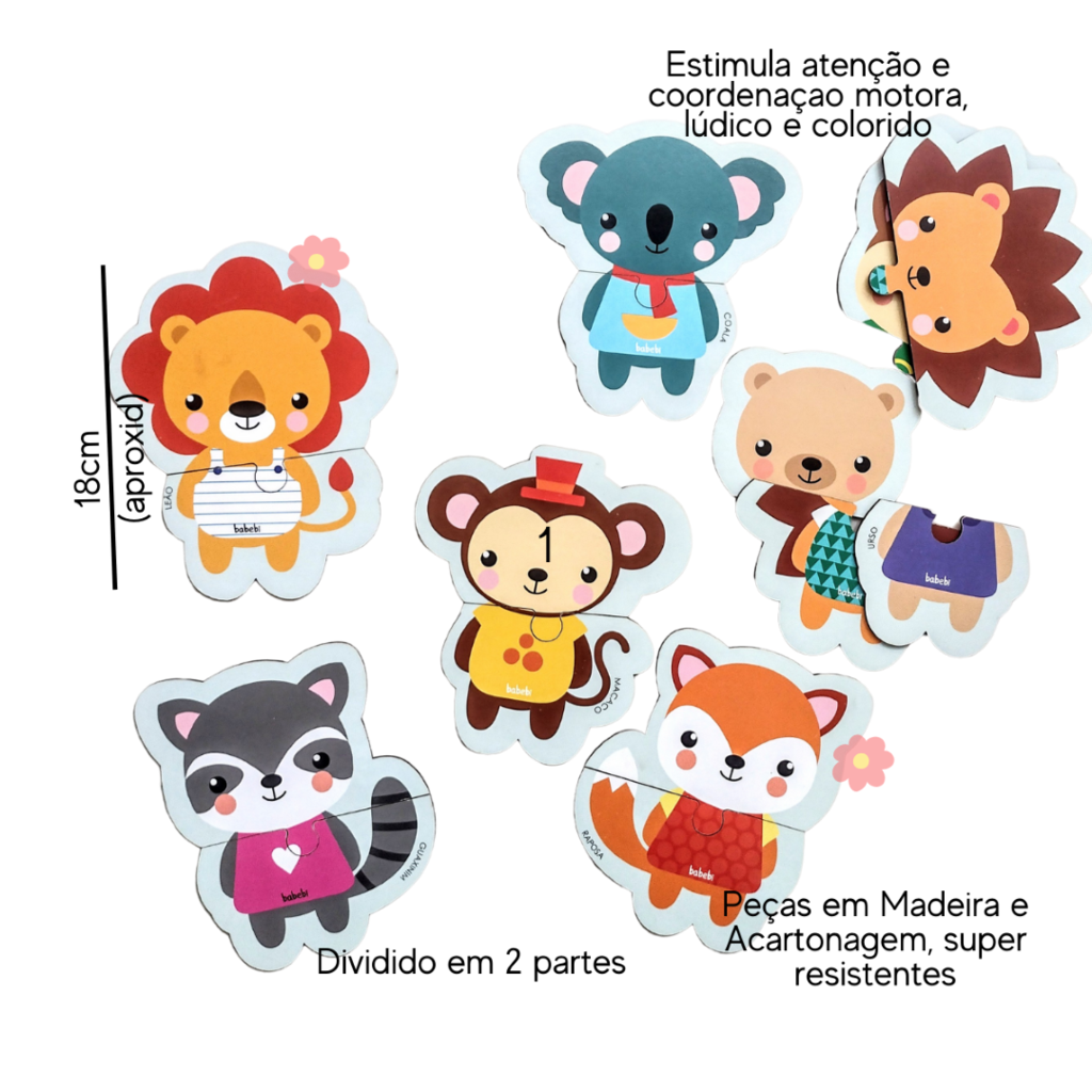 Brinquedo Bebe Educativo Quebra-cabeça 2 Partes Infantil Animais Filhotes 2  anos em Promoção na Americanas, jogo para criança de 2 anos 