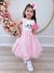 Vestido Infantil Coelho da Páscoa Saia C/ Glitter Luxo (0867BR) - comprar online