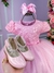 Vestido Menina Bonita Rosa Bebe Peito Rendado Florzinha (VESTMNNBNTRSBBRDDFLRZ)