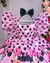 Vestido Temáticos Kids Minnie/Minie Rosa Com Preto (VESTTMCKDSMNNRSCMPRT) - Mundo da Bina Lembrancinhas Personalizadas