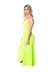Vestido Longo Alça Fina com Transpasse e Fenda Frente Verde Lima - comprar online