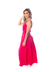 Vestido Longo Alça Fina com Transpasse e Fenda Frente Pink - comprar online
