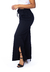 Calça Pantalona Com Abertura na Lateral Canelado Feminino Preto - comprar online