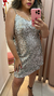Vestido Slip Dress Paetê Prata - comprar online