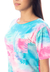 Vestido Manga Curta Camiseta Com Bolso Tie Dye - comprar online