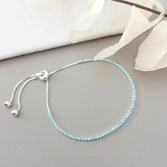 PULSEIRA REGULAVEL RIVIERA Azul Tiffany EM PRATA 925