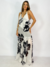 Vestido Open Com Babados Estampa Maxi Flowers