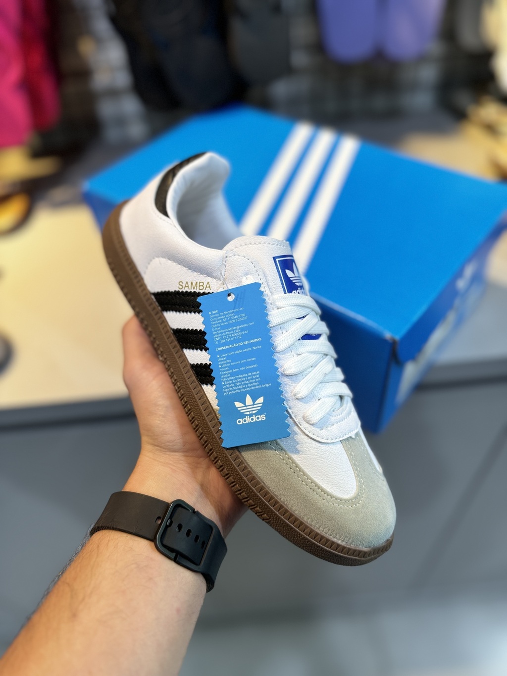 Tenis Adidas Samba Branco Preto On Calcados
