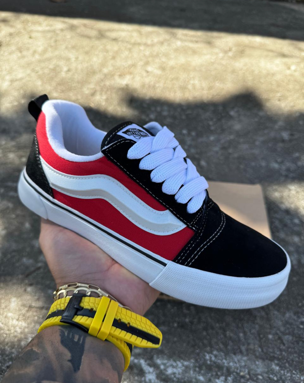Tenis Vans Premium KNU Preto Vermelho On Calcados