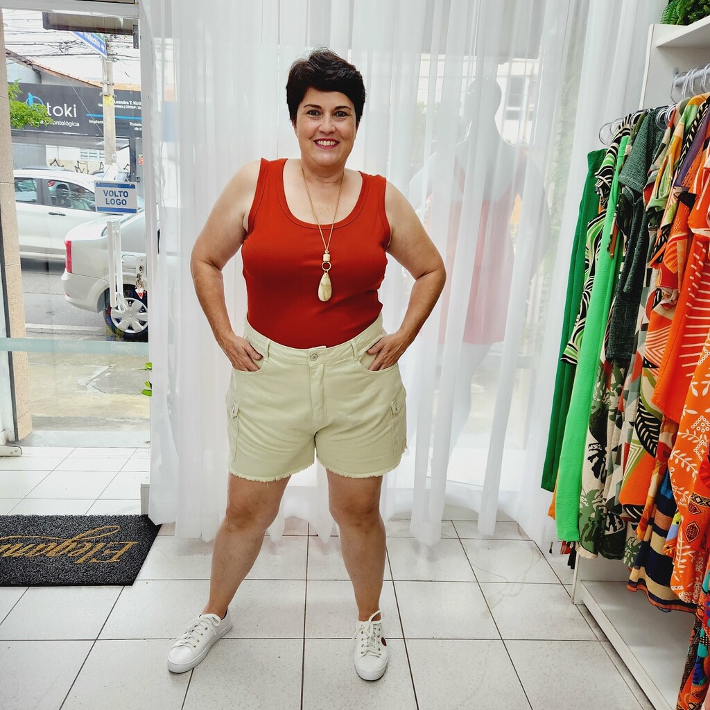 Short sarja cheap plus size