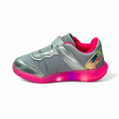 Zapatilla C/ Luces Elastico Tira Abrojo Tecido Kidy (0201183TC) - Mousse Calzados