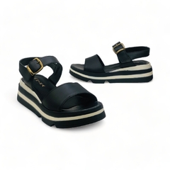 Sandalias Faja Hebilla Base Bicolor Napa Mika (830242NP) - comprar online