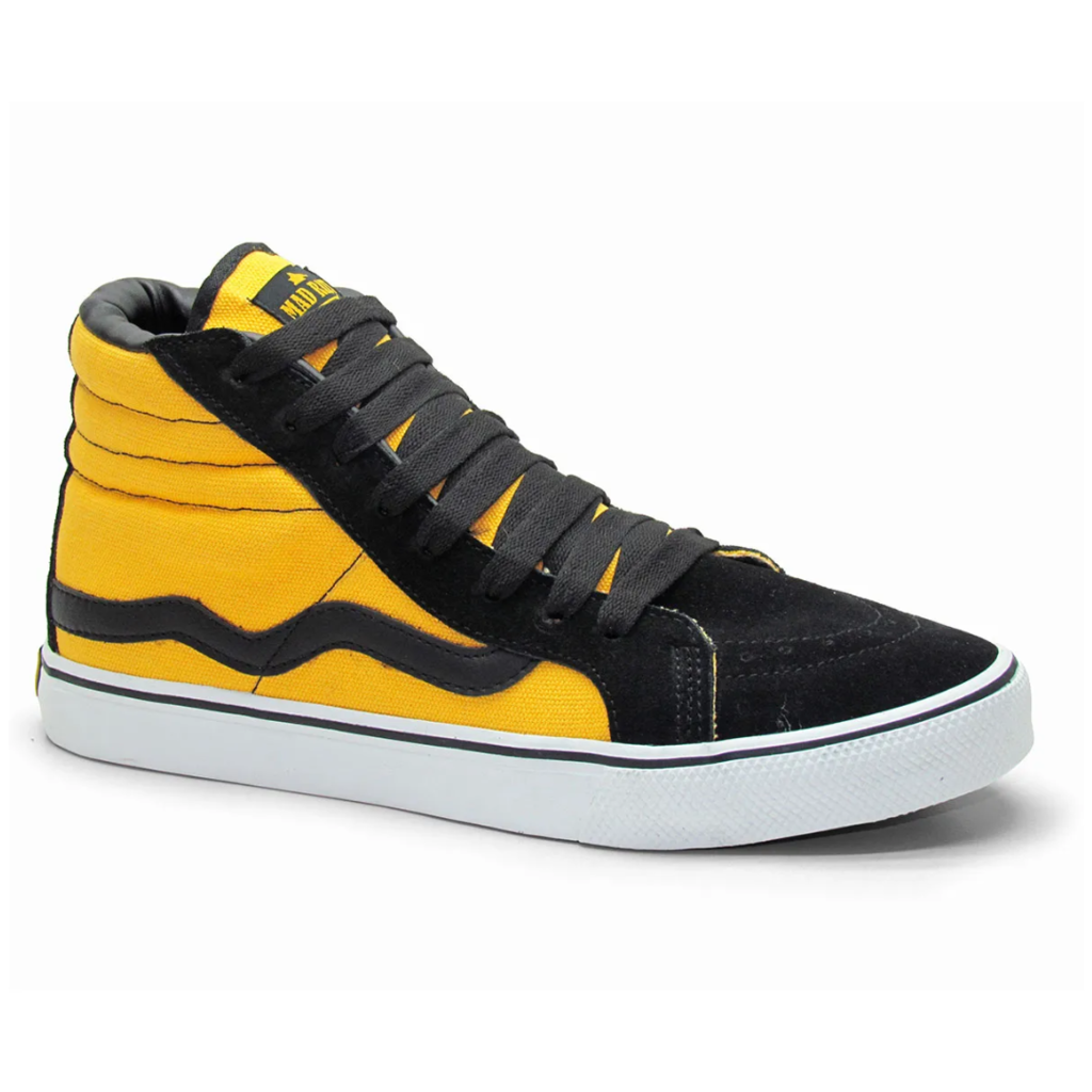 Tênis Mad Rats Hi Top Preto/Amarelo - Brabo Skate Shop