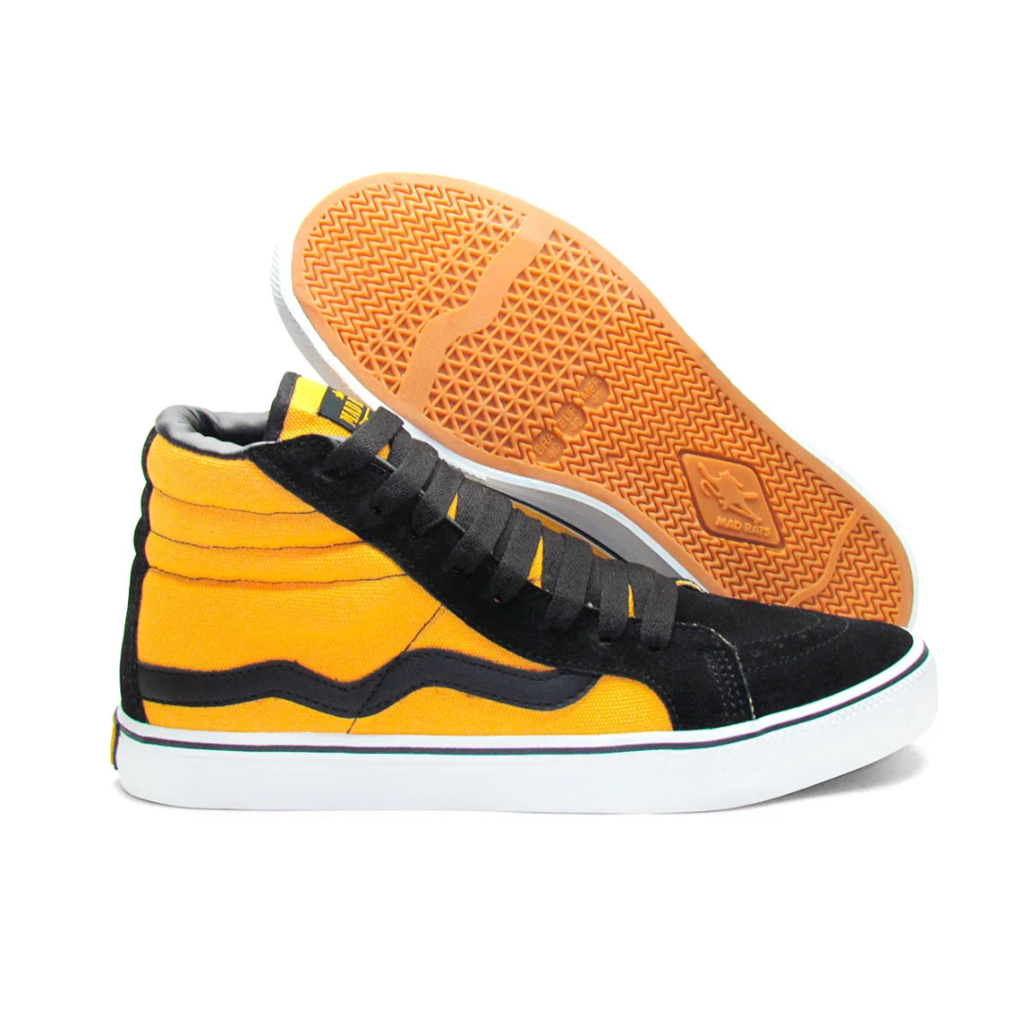 Tênis Mad Rats Hi Top Preto/Amarelo - Brabo Skate Shop