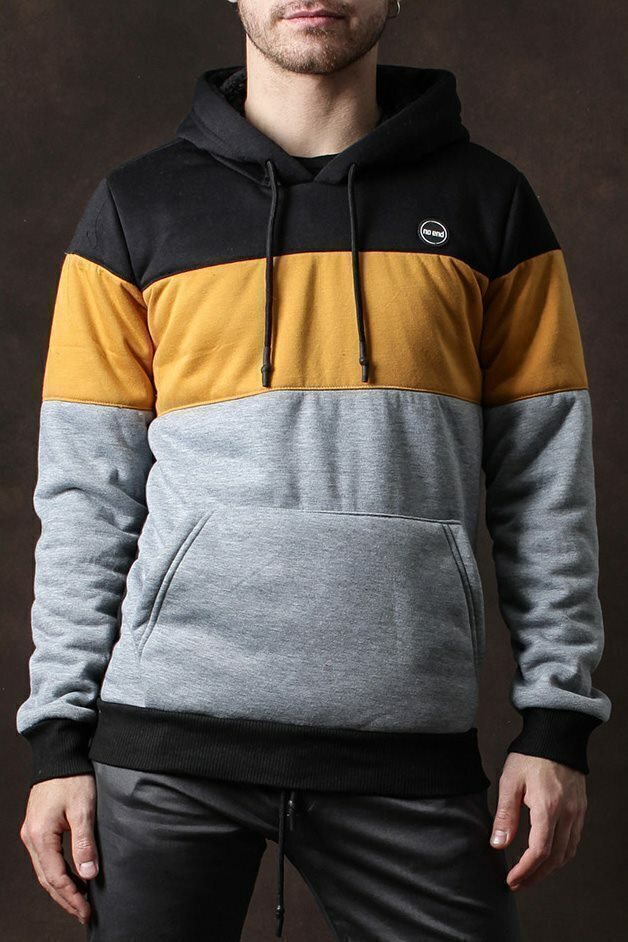 BUZO TRICOLOR CON PIEL CON CAPUCHA 40007