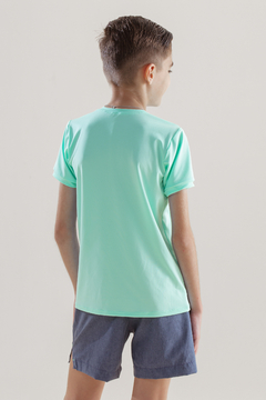 Camisa Masculina Infantil Verde Menta - comprar online