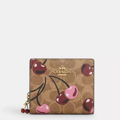 *PREORDEN* Coach Snap Wallet In Signature Canvas Cherry Print - comprar en línea