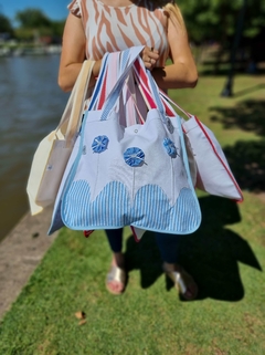 Bolso Flores Celeste