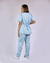 Conjunto Scrub Gabardine Feminino Personalizado IDEAU - Azul Bebê - Bini Vet - Vestuário Profissional Veterinário
