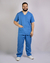 Conjunto Scrub Oxford Masculino Personalizado IDEAU - Azul Hospitalar