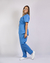Conjunto Scrub Oxford Feminino Personalizado IDEAU - Azul Hospitalar - Bini Vet - Vestuário Profissional Veterinário