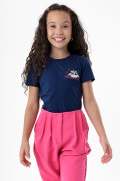 T-shirt infantil fusca azul