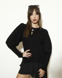 Blusa manga borboleta tricot