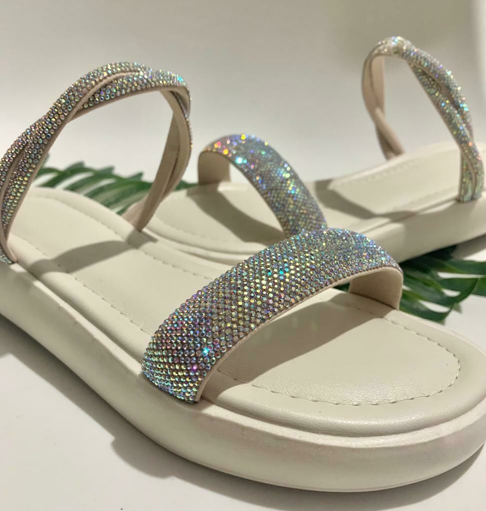 Papete Birken Sandália Brilho Strass Chinelo Feminino Moda Luxo Tendência  Blogueiras