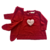 Vestido Tricô Patchwork Coração com calça - Petit Pupe - Vermelho - Um Balalum